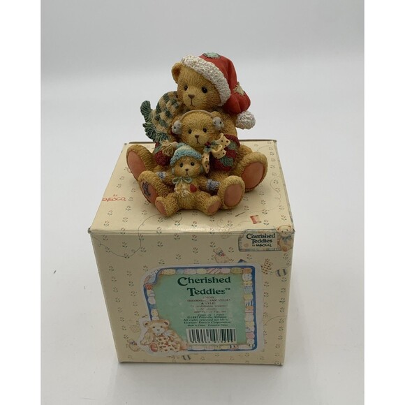1992 Cherished Teddies "Theodore Samantha & Tyler" Bear Family Figurine #950769 - Picture 1 of 8